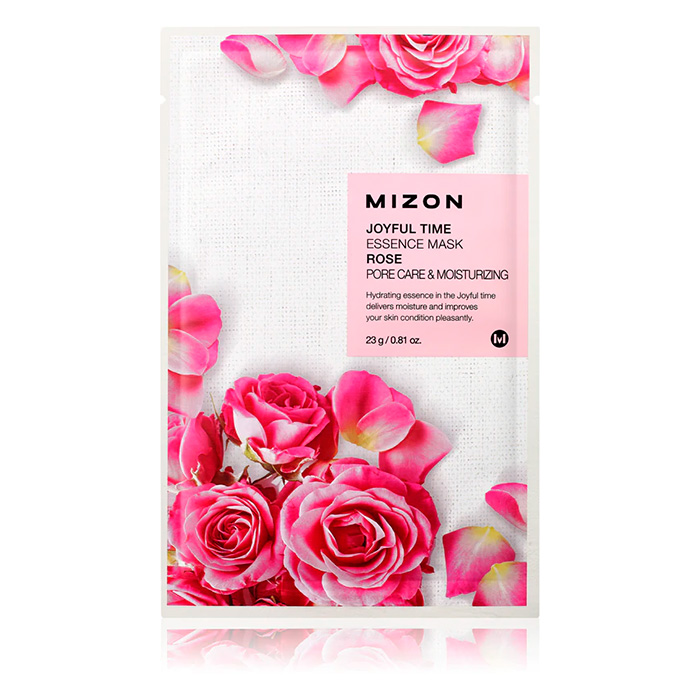 Mizon Joyful Time Essence Mask Rose — тканинна маска для обличчя з екстрактом троянди, 23 г